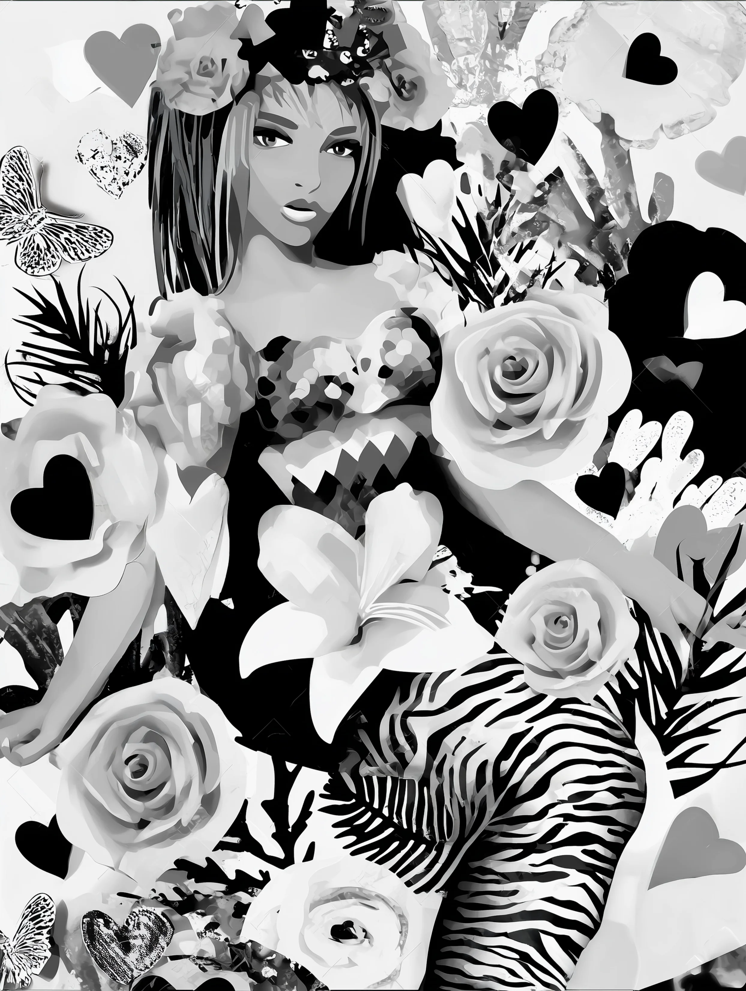 Free printable mermaid coloring page for adults featuring zebra tail mermaid coloring sheet